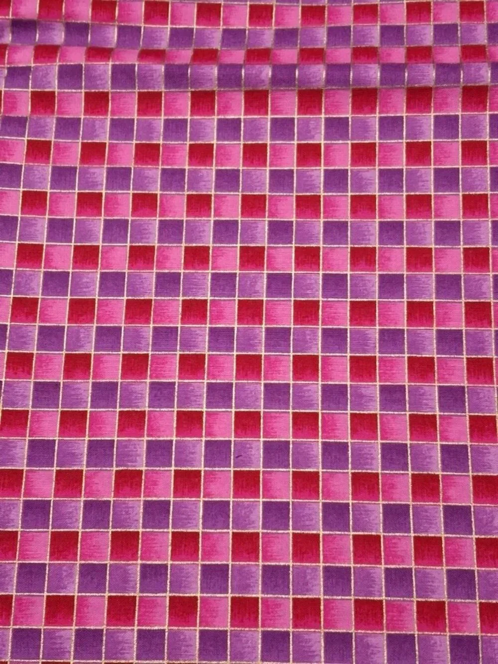 Marcus Brothers Dianna Marcum Red Hat Society Checkered - Purple- 2 yard x 44